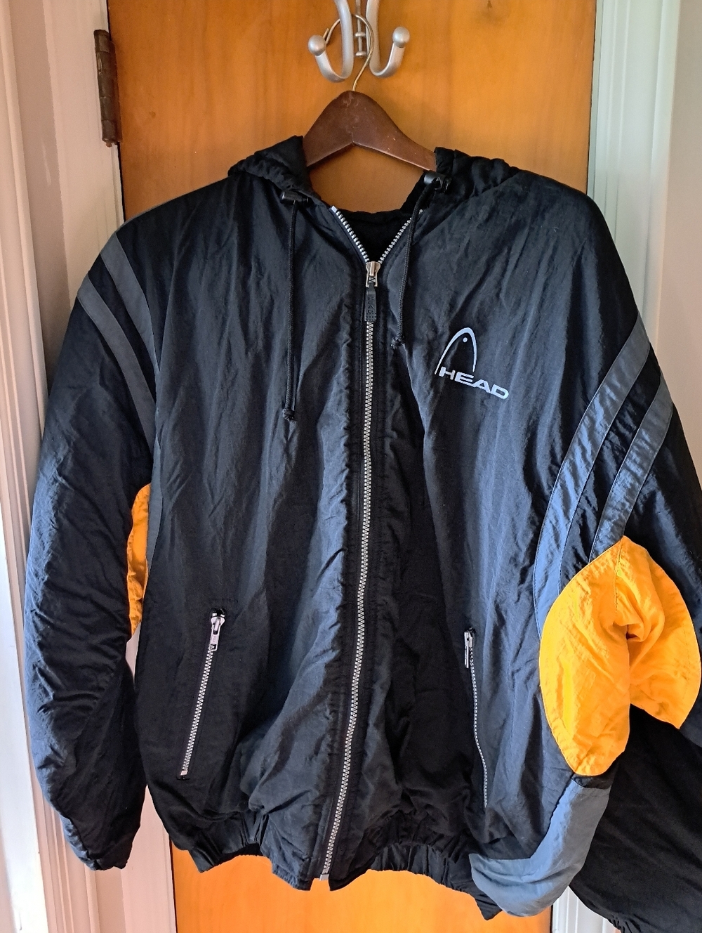 Head Black and Yellow Hooded Ski Jacket